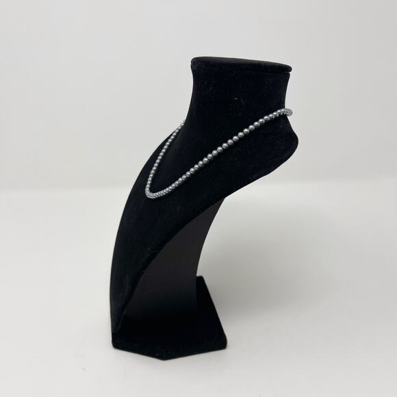 Mini Pearl Beaded Necklace Blue Gray Dainty Feminine Fashion Freshwater - Picture 6 of 8